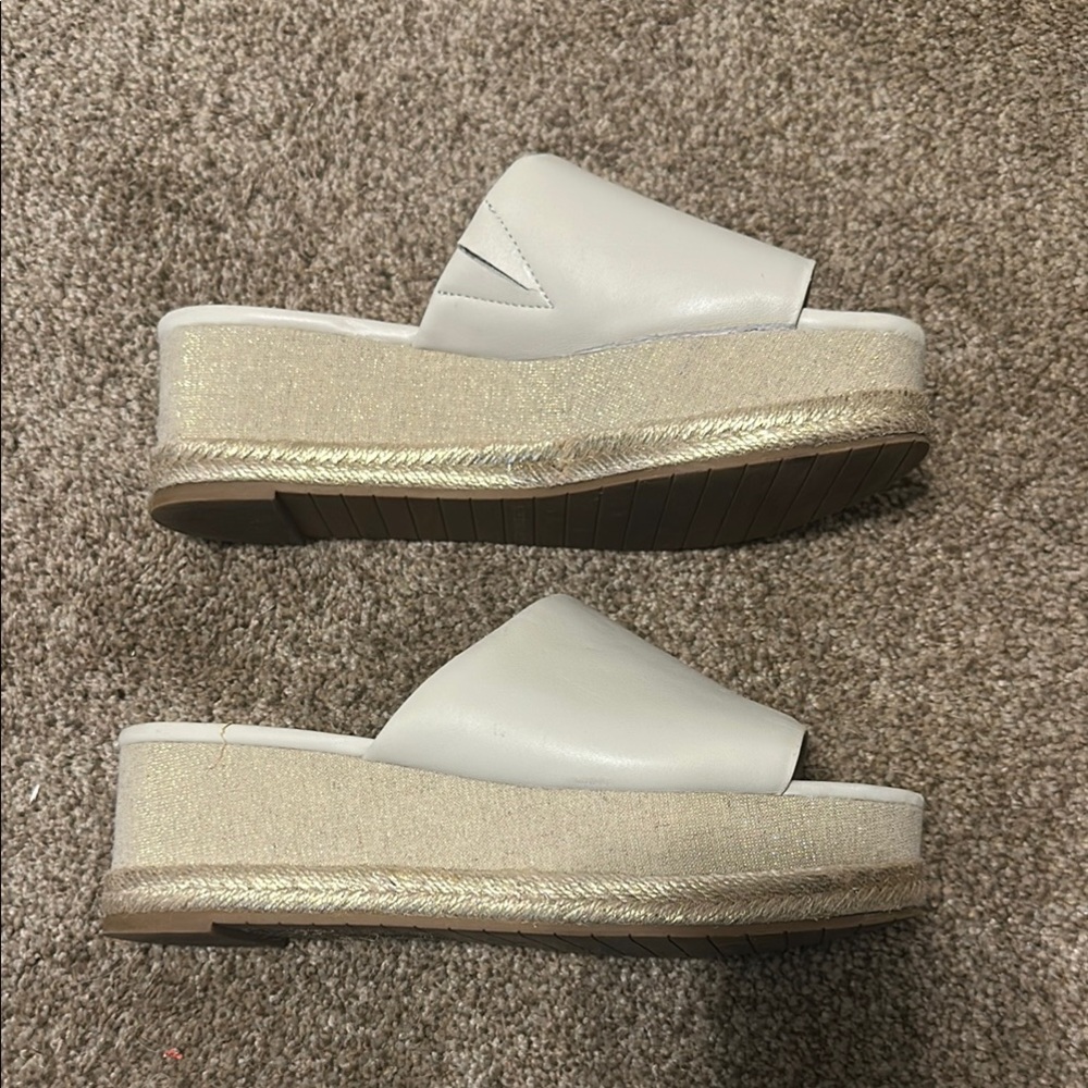 Cream Slide Sandals - Picture 3 of 7